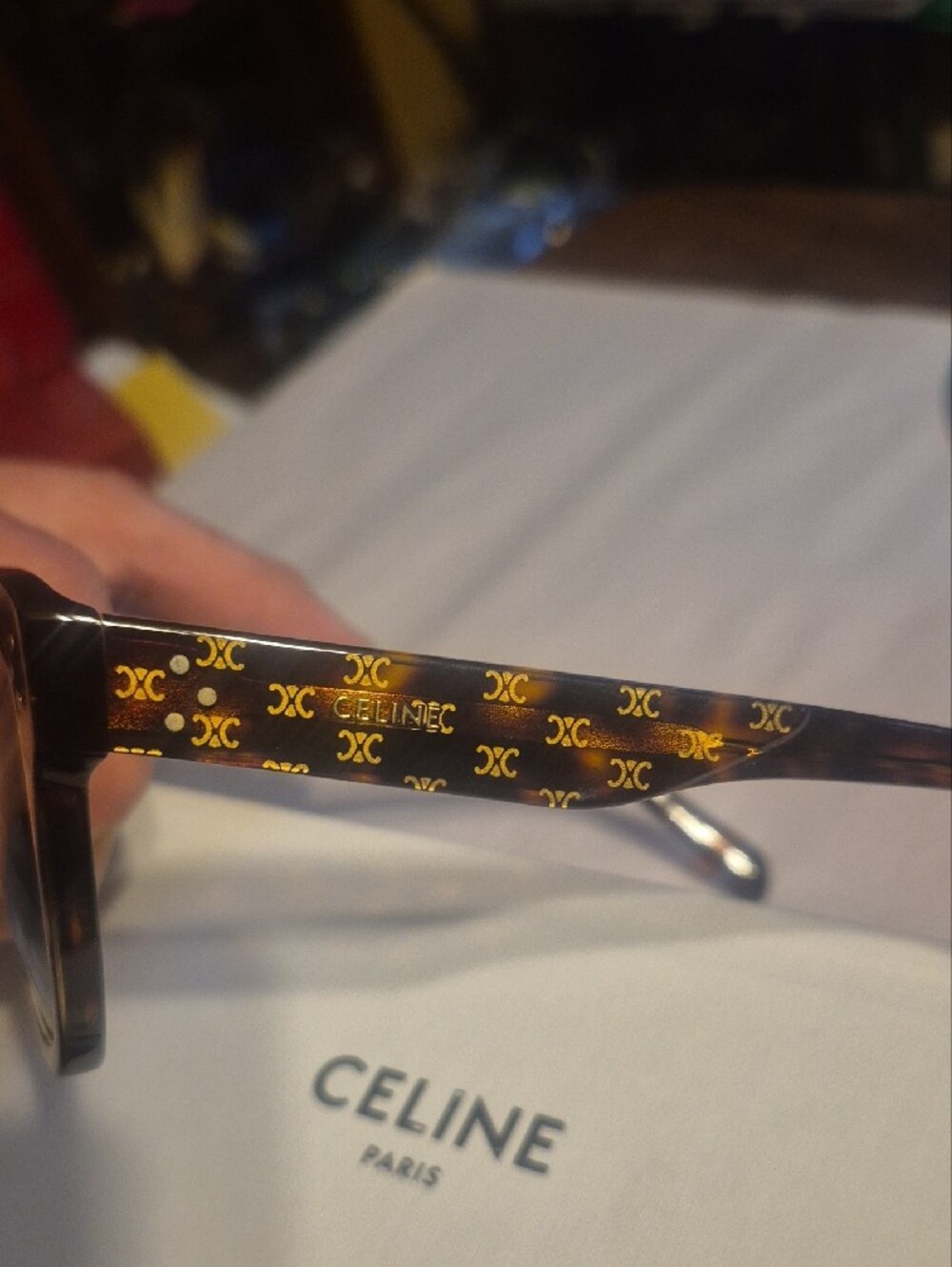 Celine Brown Tortoiseshell Cat-Eye Sunglasses with Case Authentic. - Picture 3 of 9